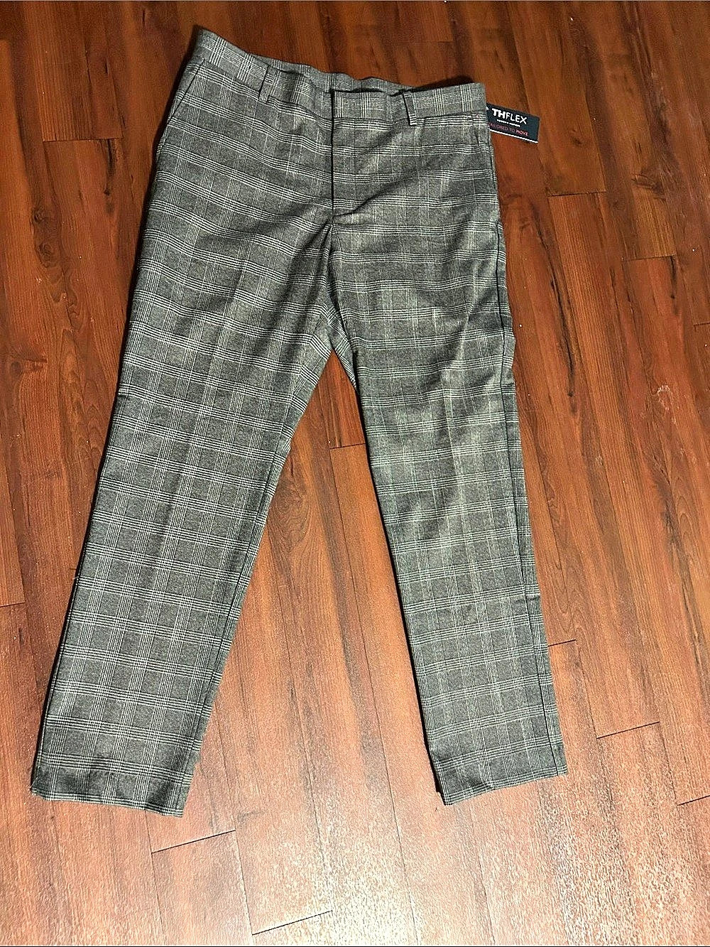 🆕 Men Tommy Hilfiger Flex Glen Plaid Dress Pants Gray Waist 34 x L30